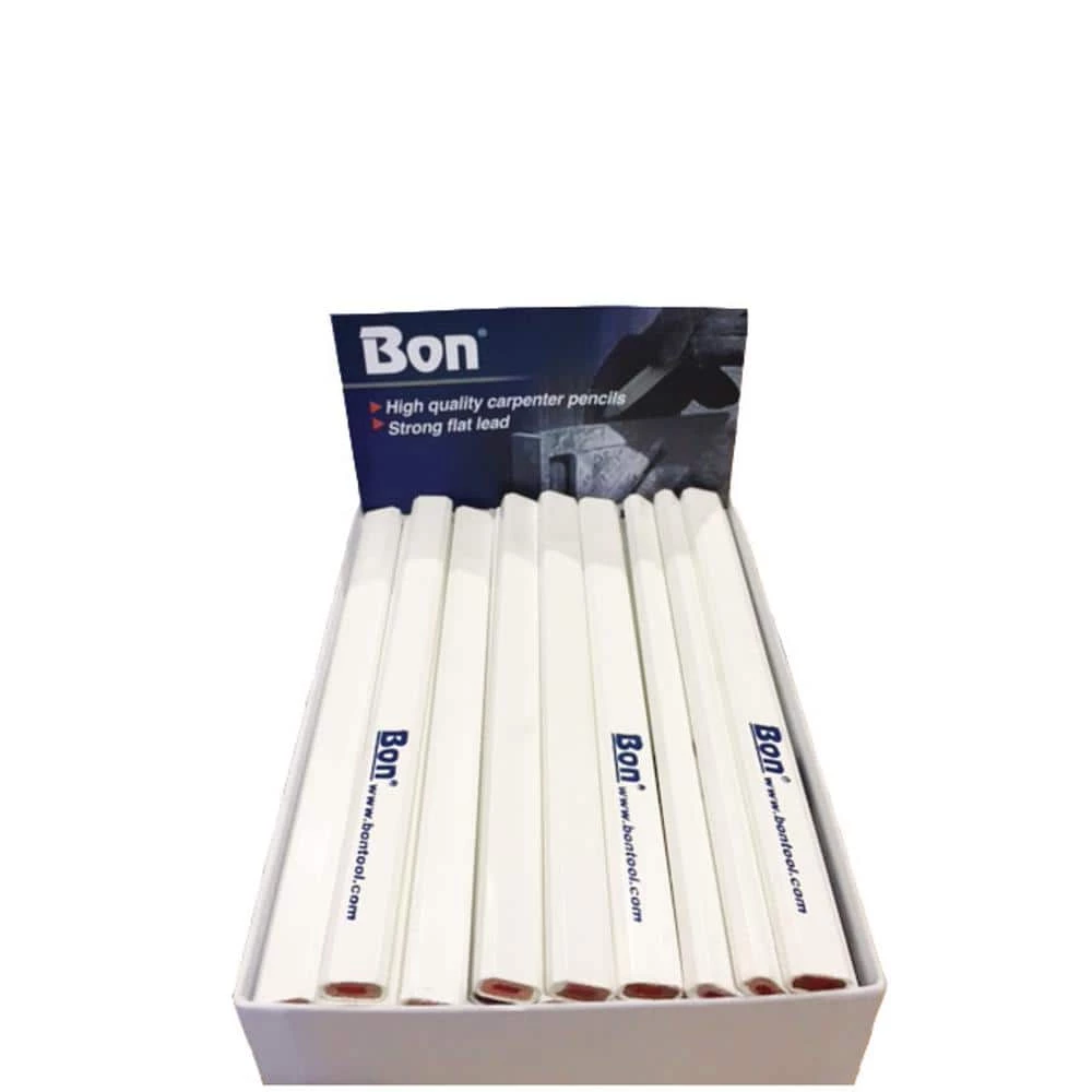 Carpenter Pencils in White Casing Medium Red Lead (72-Pack) by Bon Tool