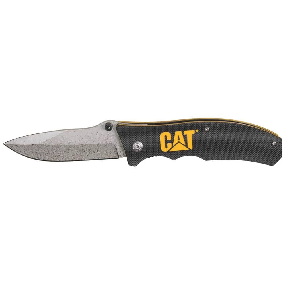 3.125 in. Stainless Steel Straight Edge Drop Point Folding Knife by CAT