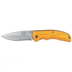 3 in. Stainless Steel Partially Serrated Drop Point Folding Knife by CAT