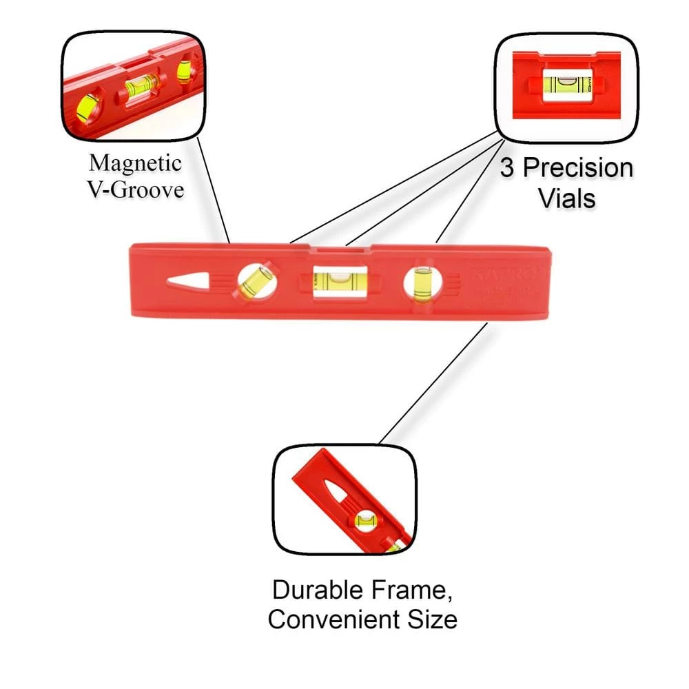 9 in. Magnetic Bubble Vial Torpedo Level by Kapro - Image 2