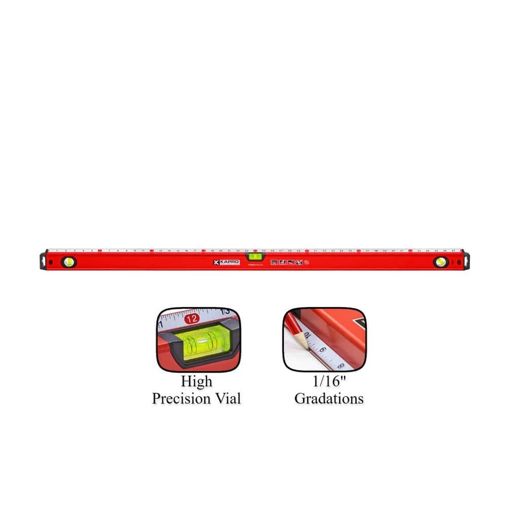 48 in. Exodus Professional Box Level with 45 Vial and Ruler by Kapro