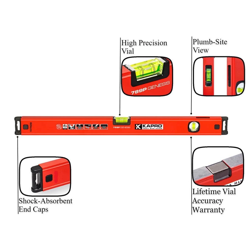 24 in. Magnetic Aluminum Box Level with Plumb Site by Kapro - Image 2