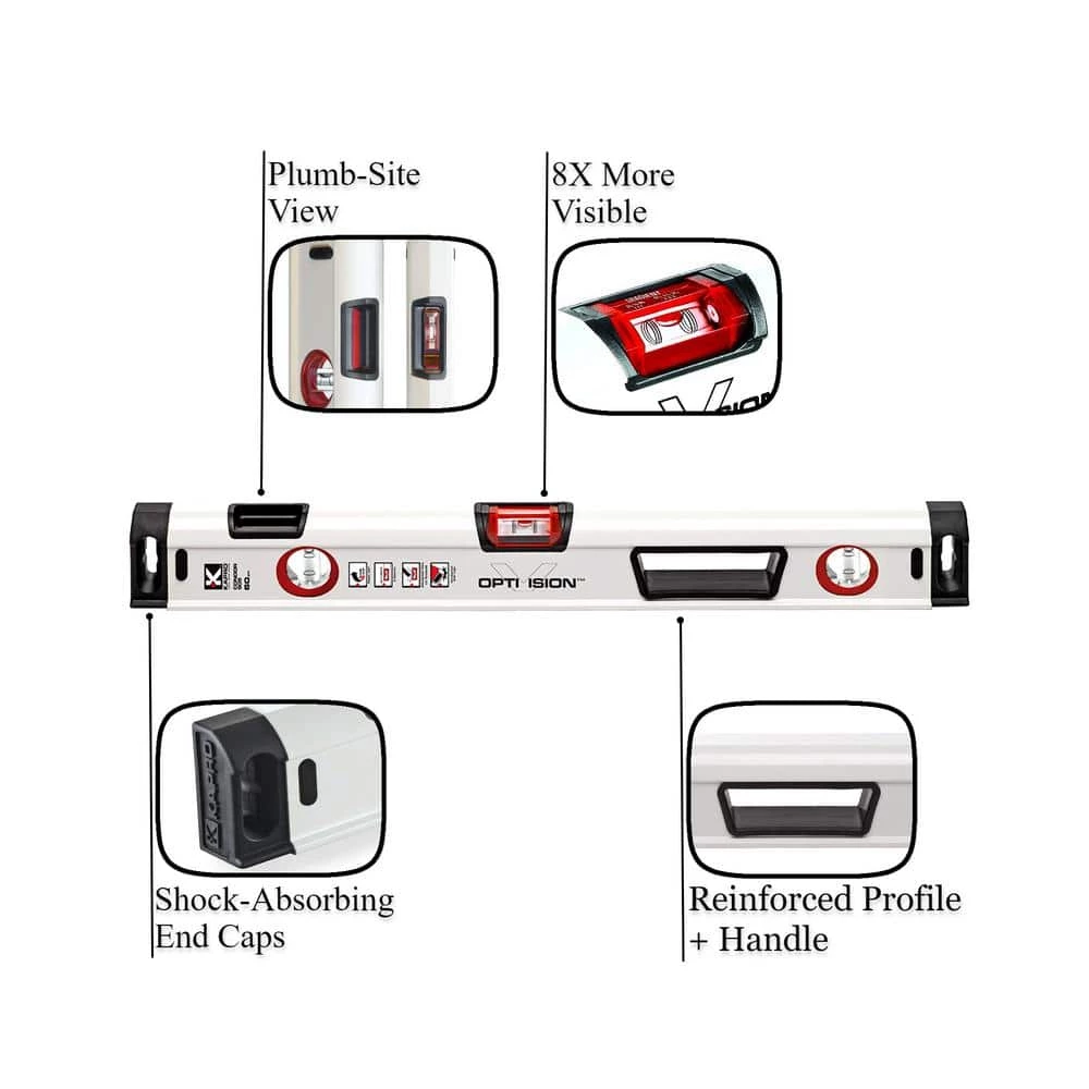 48 in. Heavy Duty Aluminum Box Level with Optivision and Plumb Site by Kapro - Image 2