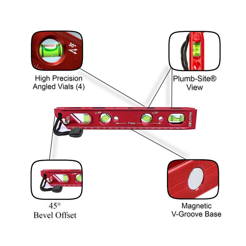 9 in. Magnetic Electrician Level with Plumb Site by Kapro - Image 2