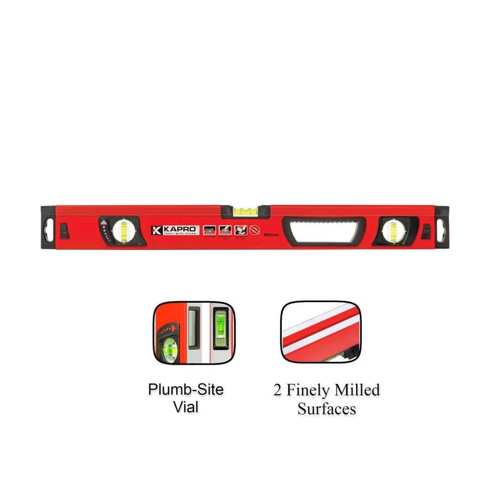 72 in. Vulcan Box Level with Magnified Vials and Plumb Site by Kapro
