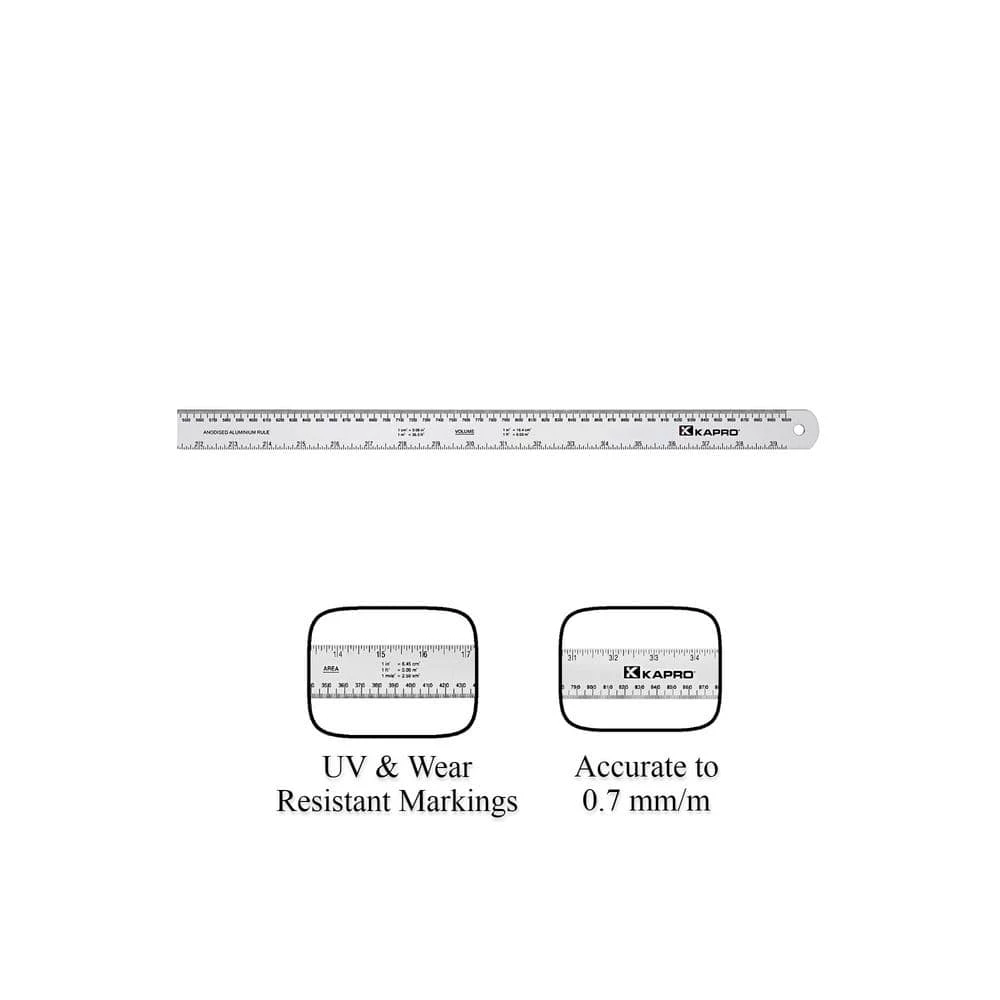 12 in. Aluminum Ruler with Conversion Table by Kapro
