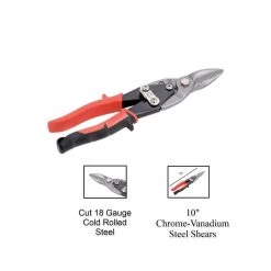 Straight-Cut Aviation Snips, 10 in. by Kapro