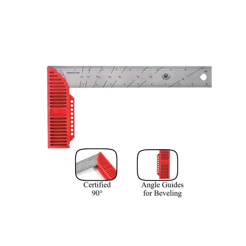 8 in. Try and Mitre Square with Stainless Steel Blade by Kapro