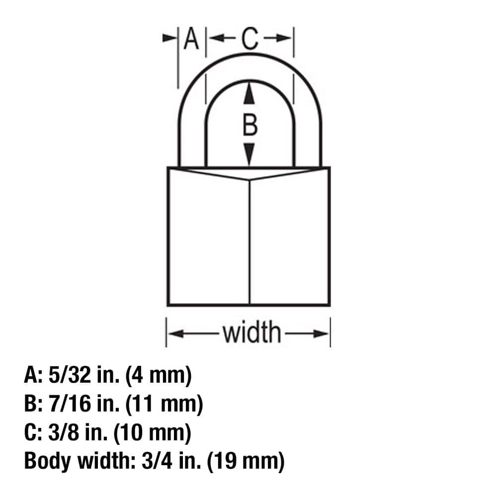 Lock with Key, 3/4 in. Wide by Master Lock - Image 5
