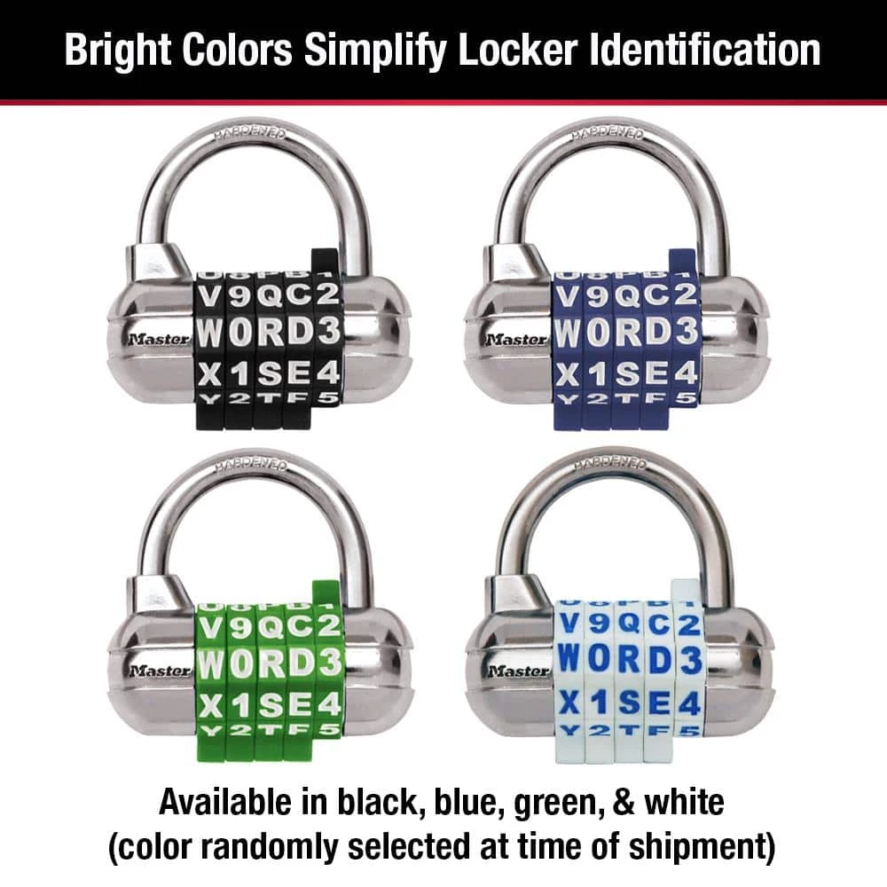 Combination Locker Lock, Resettable Number/Letter Dial, Assorted Colors by Master Lock - Image 5