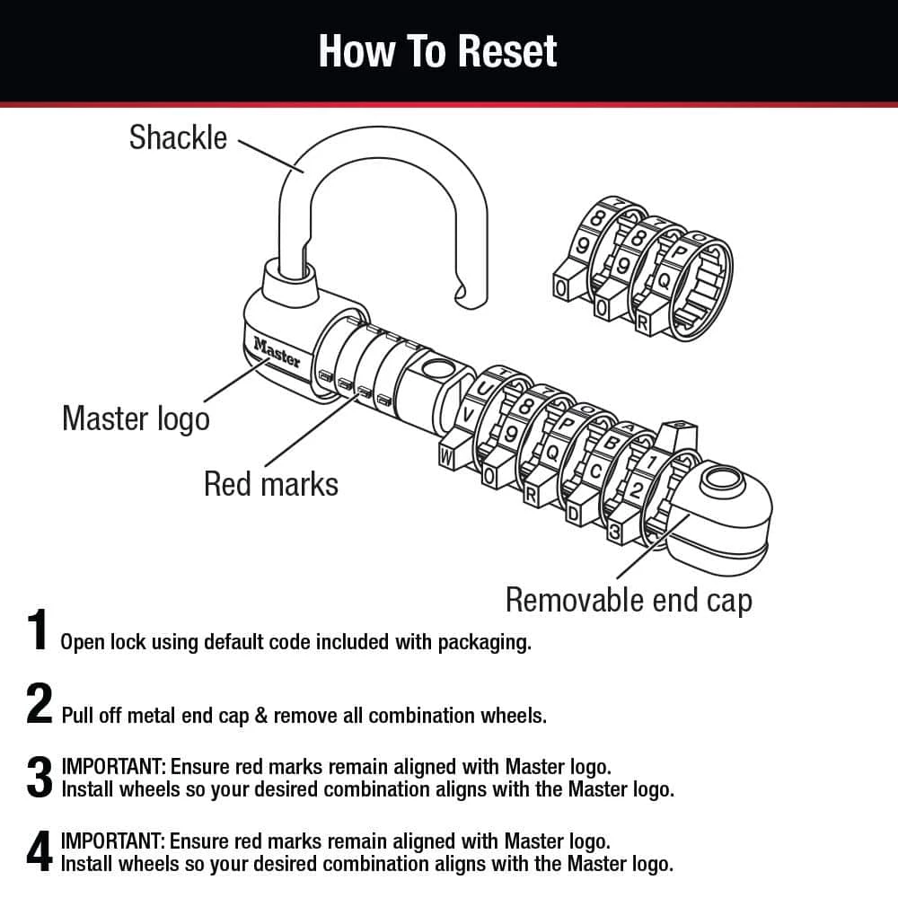Combination Locker Lock, Resettable Number/Letter Dial, Assorted Colors by Master Lock - Image 6