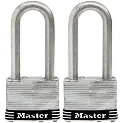 Stainless Steel Outdoor Padlock with Key, 1-3/4 in. Wide, 2 in. Shackle, 2 Pack by Master Lock