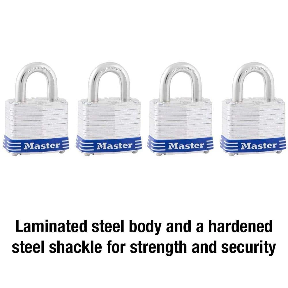 Outdoor Padlock with Key, 1-9/16 in. Wide, 4 Pack by Master Lock - Image 4
