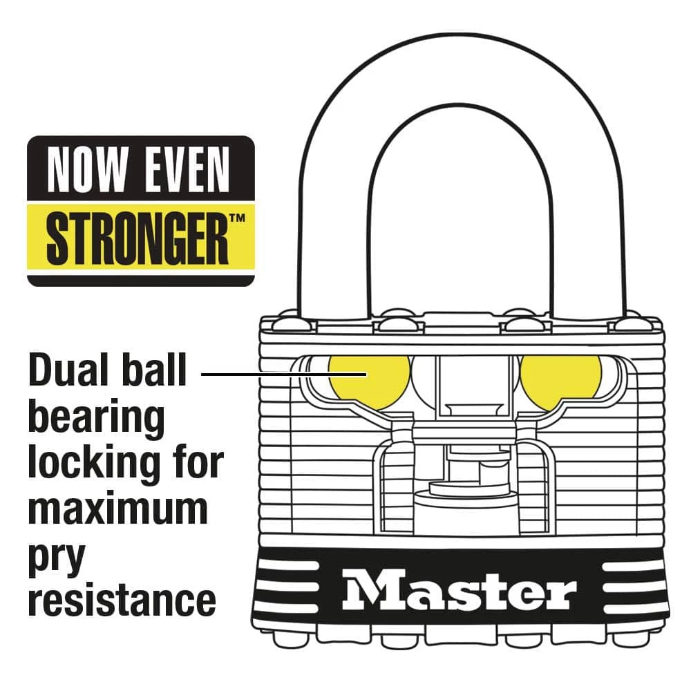Outdoor Padlock with Key, 1-9/16 in. Wide, 4 Pack by Master Lock - Image 5