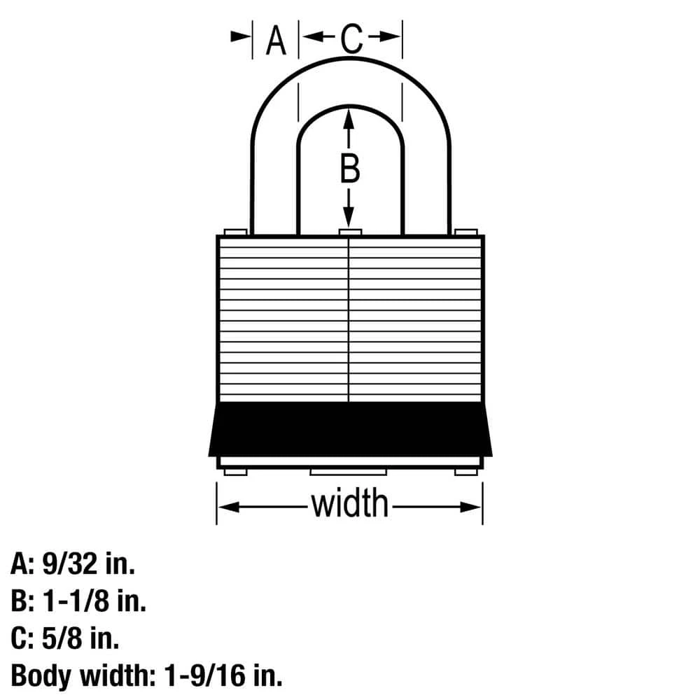 Outdoor Padlock with Key, 1-9/16 in. Wide, 4 Pack by Master Lock - Image 6