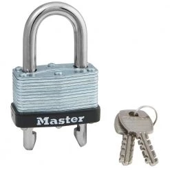 Lock with Key, 1-3/4in. Wide, Adjustable Shackle by Master Lock