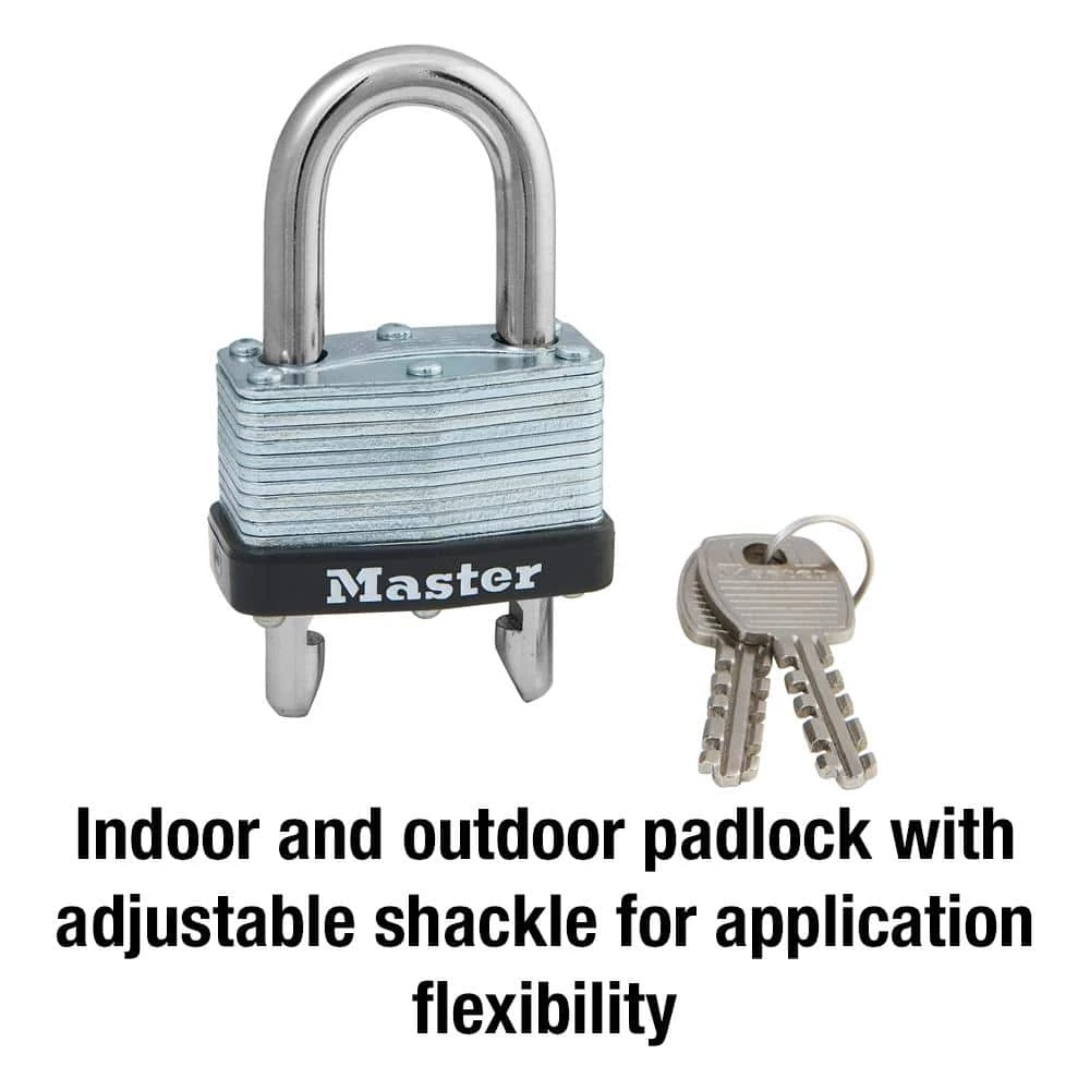 Lock with Key, 1-3/4in. Wide, Adjustable Shackle by Master Lock - Image 3
