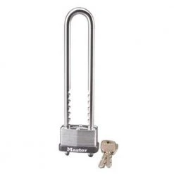 Lock with Key, 1-3/4in. Wide, Long Adjustable Shackle by Master Lock