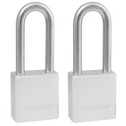 Heavy Duty Outdoor Padlock with Key, 1-1/2in. Wide, 2in. Shackle, 2 Pack by Master Lock