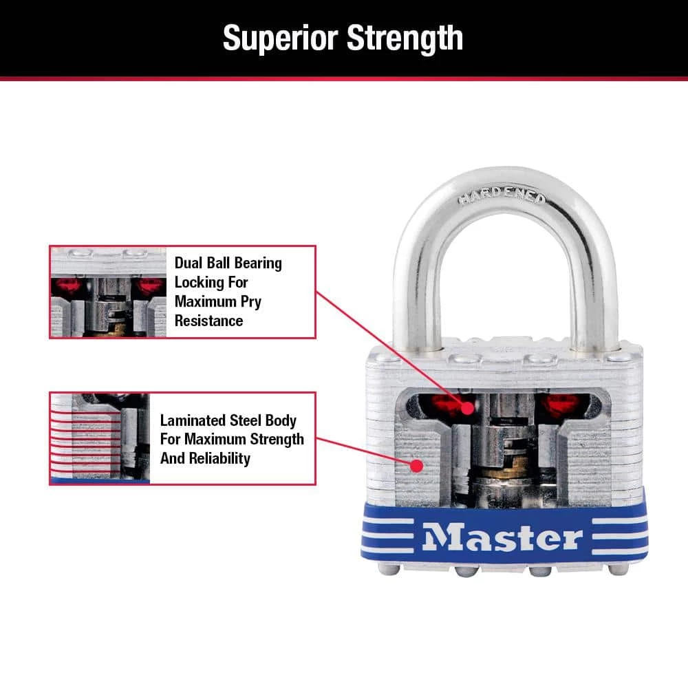 Outdoor Padlock with Key, 1-9/16 in. Wide by Master Lock - Image 5