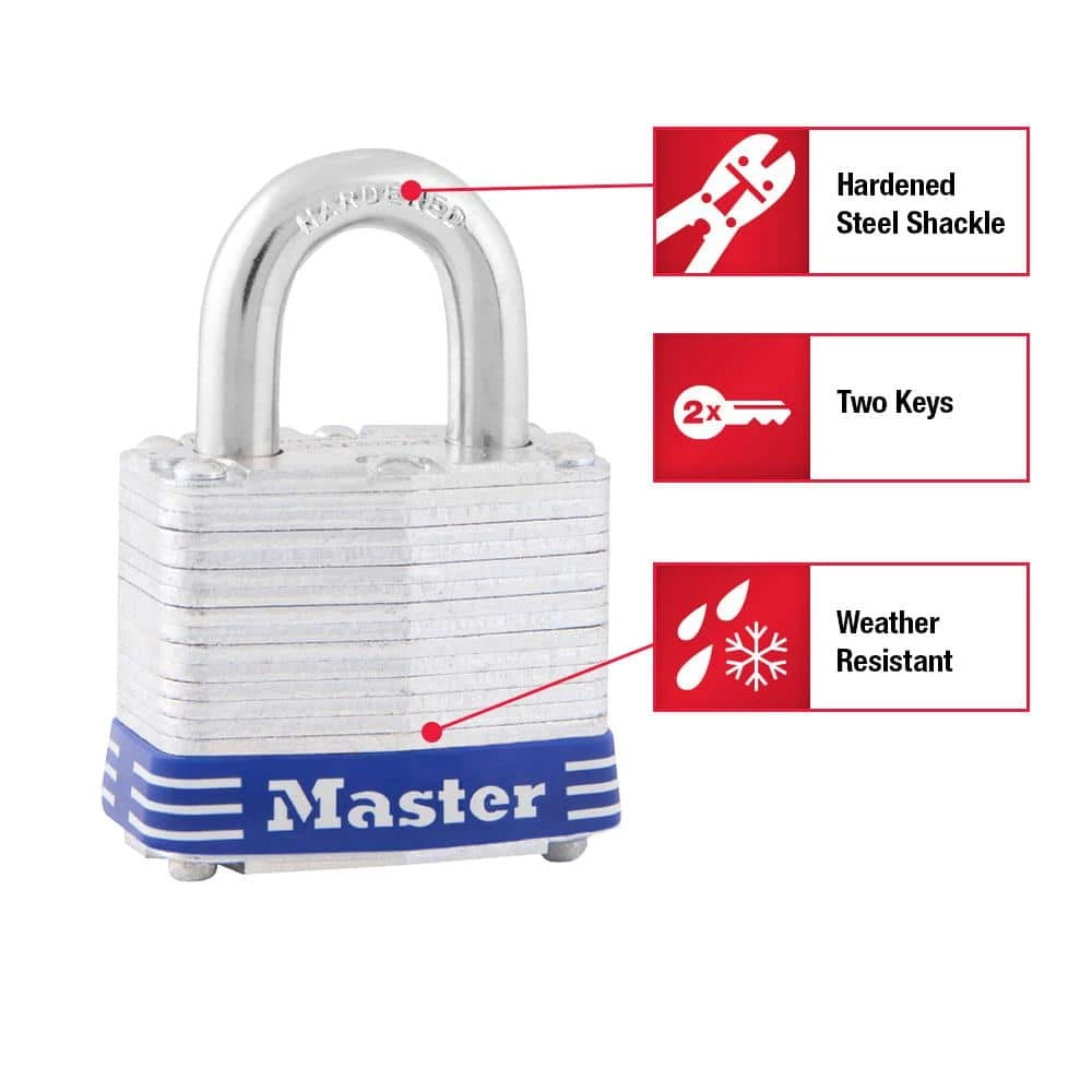 Outdoor Padlock with Key, 1-9/16 in. Wide by Master Lock - Image 3