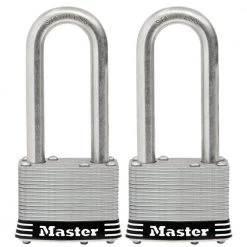 Stainless Steel Outdoor Padlock with Key, 2 in. Wide, 2-1/2 in. Shackle, 2 Pack by Master Lock