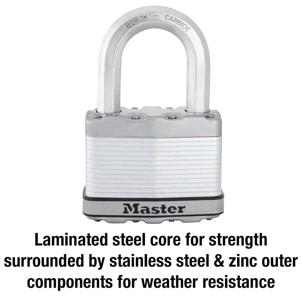 Heavy Duty Outdoor Padlock with Key, 2-1/2 in. Wide, 1-1/2 in. Shackle by Master Lock - Image 5