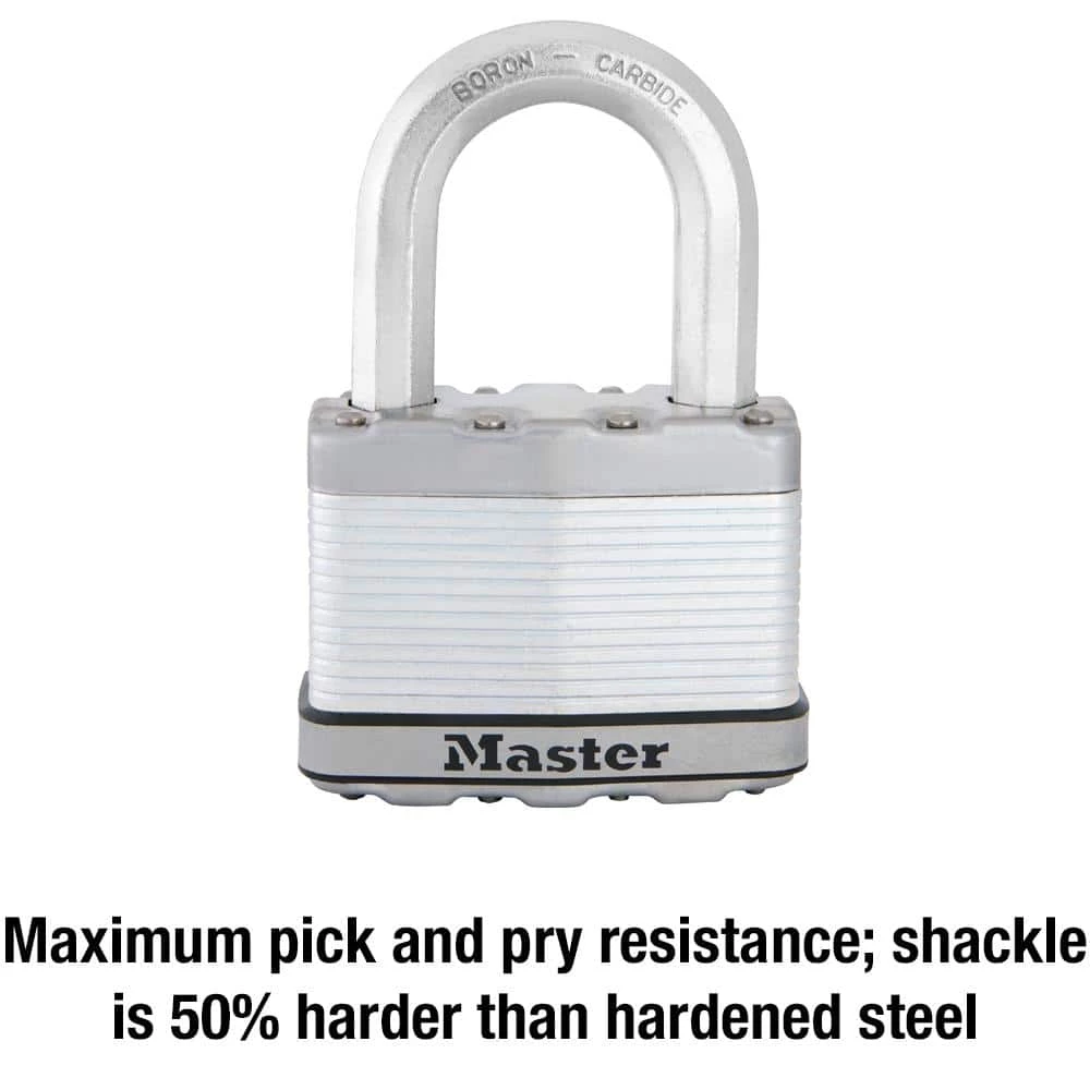 Heavy Duty Outdoor Padlock with Key, 2-1/2 in. Wide, 1-1/2 in. Shackle by Master Lock - Image 6