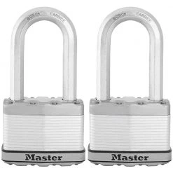 Heavy Duty Outdoor Padlock with Key, 2-1/2 in. Wide, 2-1/2 in. Shackle, 2 Pack by Master Lock