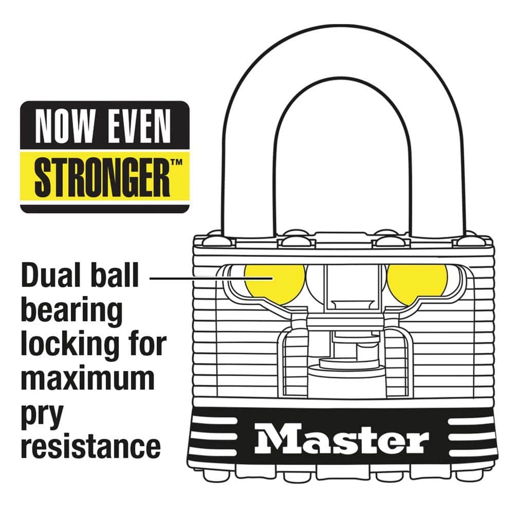 Heavy Duty Outdoor Padlock with Key, 1-3/4 in. Wide, 2-1/2 in. Shackle by Master Lock - Image 4