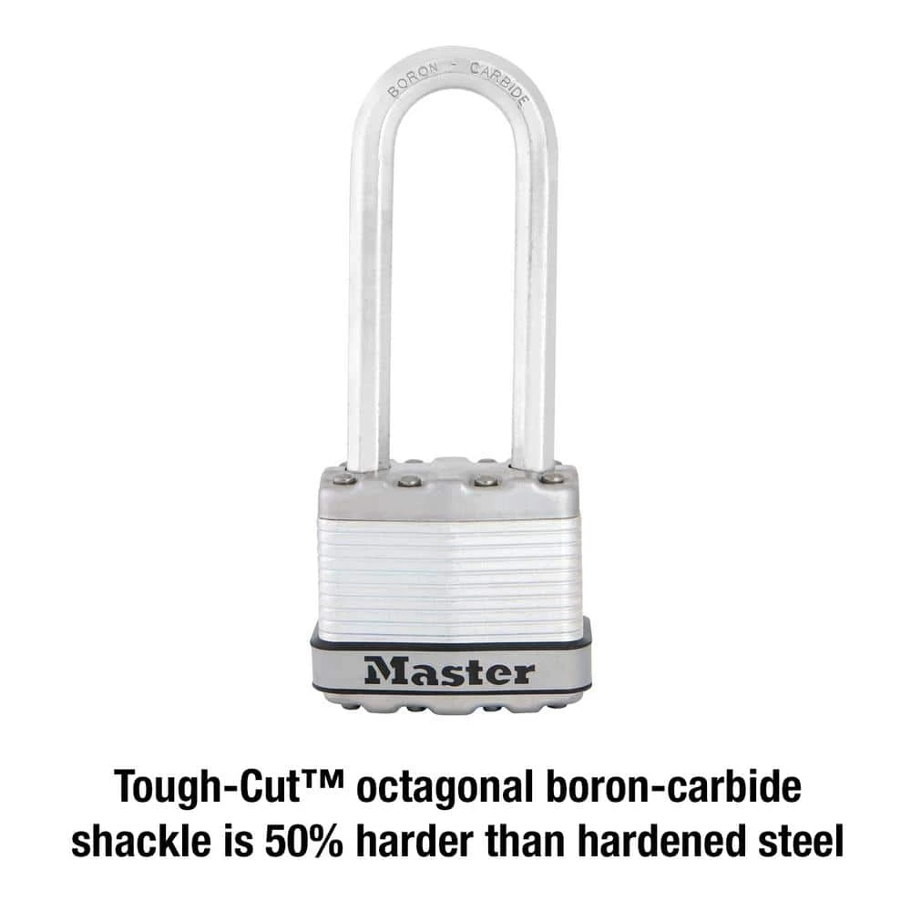 Heavy Duty Outdoor Padlock with Key, 1-3/4 in. Wide, 2-1/2 in. Shackle by Master Lock - Image 2