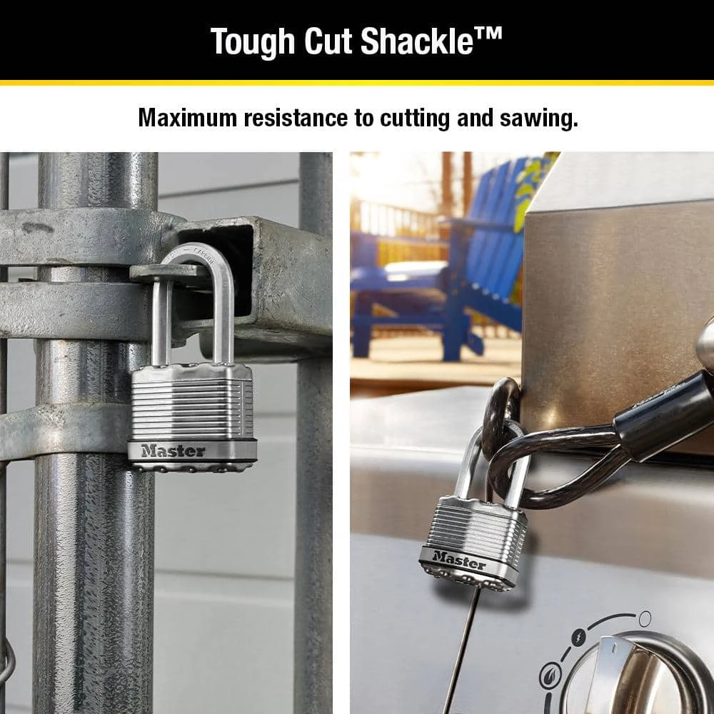 Heavy Duty Outdoor Padlock with Key, 1-3/4 in. Wide, 1-1/2 in. Shackle, 4 Pack by Master Lock - Image 2