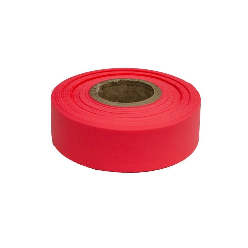 1-3/16 in. x 150 ft. Fluorescent Red Flagging Tape (12-Pack) by Bon Tool