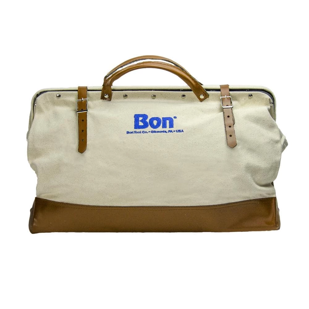 24 in. Canvas Tool Bag with Leather Bottom by Bon Tool